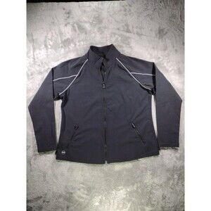 Lauren Ralph Lauren Active Jacket Top Women XXL Black Nylon Performance Full Zip